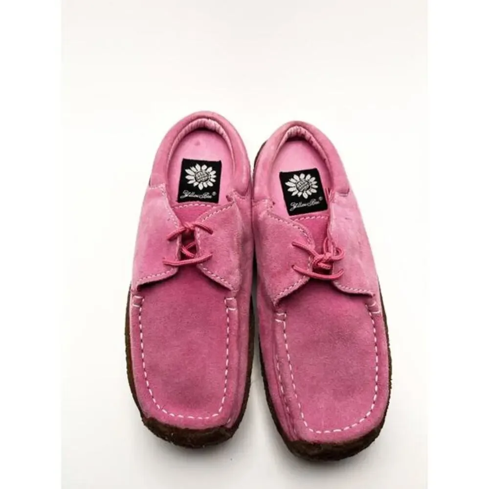 Yellow Box Depot Leather Mules Womens 6.5 Suede Pink Comfort Artsy Slip On - Picture 2 of 8